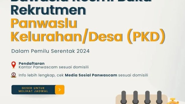 Pamflet perekrutan PPKD Bawaslu Gowa. Foto: Ist