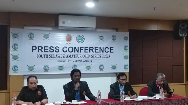 PGI Sulsel menggelar konferensi pers persiapan turnamen golf bertaraf internasional. Foto: Portalmedia.id/Al Fath