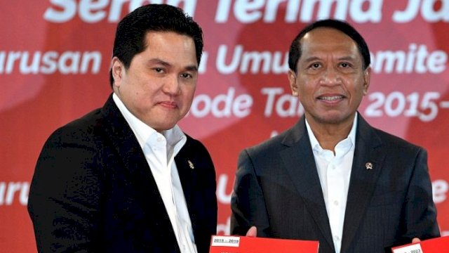 Menteri BUMN Erick Thohir serta Menteri Pemuda dan Olahraga (Menpora) Zainudin Amali 