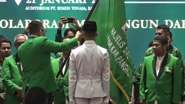 Pelantikan pengurus MD KAHMI Pangkep, di Auditorium PT Semen Tonasa, Kabupaten Pangkep, kemarin, Sabtu, 21 Januari 2023.