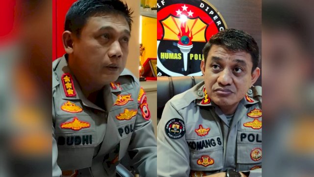 Kabid Humas Polda Sulsel, Kombes Pol Komang Suartana dan Kapolrestabes Makassar, Kombes Pol Budhi Haryanto (Portal Media/Reza)