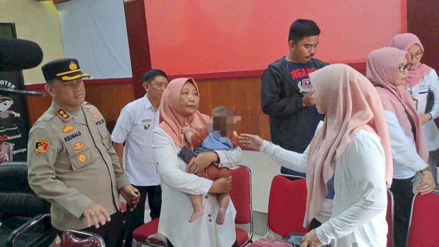 Bayi 7 bulan yang diberi minuman kopi saset oleh ibunya kini dalam perlindungan Dinas PPPA Gowa(Portal Media/Irham) 