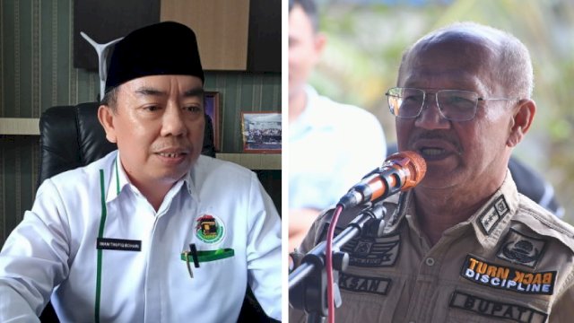 Ketua PPP Jeneponto Imam Taufiq Bohari (kiri) dan Ketua Partai Golkar Jeneponto, Iksan Iskandar (Akbar Razak/Portalmedia)