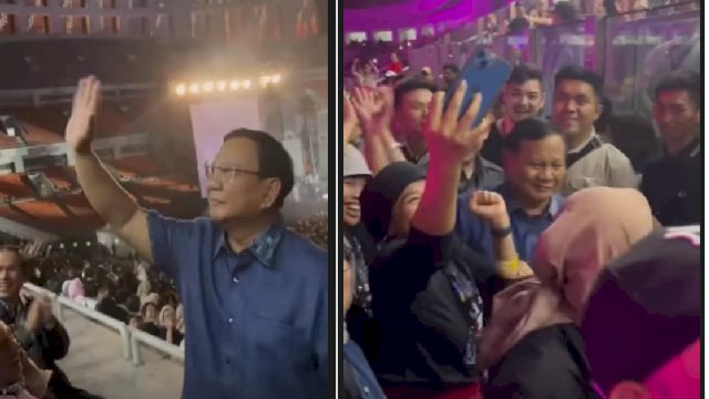 Menteri Pertahanan Prabowo Subianto mengunggah kehadirannya di konser Pesta Rakyat 30 Tahun Dewa 19 (SS IG @Prabowo)