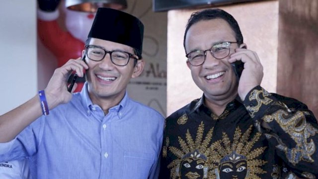 Sandiaga Uno dan Anies Baswedan. Foto: ist