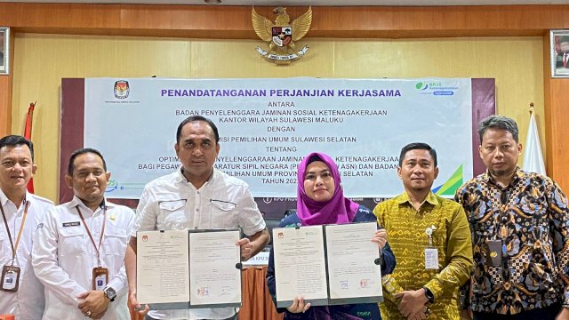 KPU Sulsel Fasilitasi Perlindungan Jamsostek Bagi Penyelenggara Pemilu