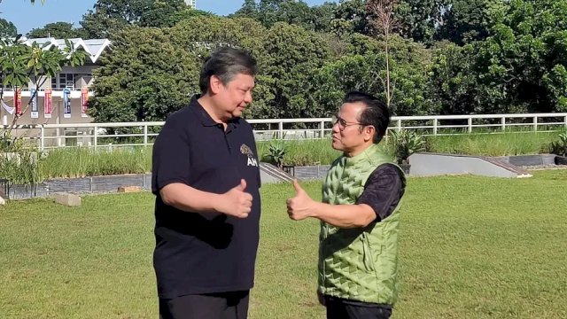 Ketua Umum Partai Golkar Airlangga Hartarto dan Ketua Umum PKB Muhaimin Iskandar alias Cak Imin 