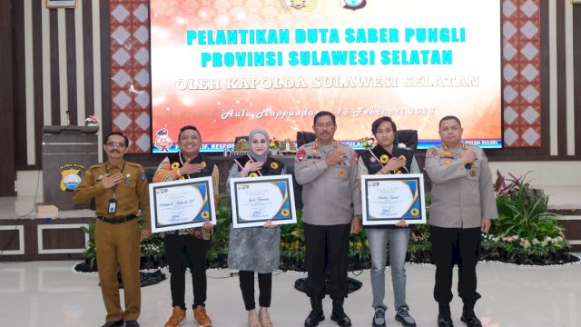 Adhy Basto dan Jade Thamrin Didapuk sebagai Duta Saber Pungli oleh Polda Sulsel