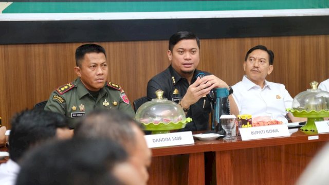 Bupati Gowa, Adnan Purichta Ichsan saat menghadiri Monitoring dan pemetaan aliran kepercayaan di Gowa oleh  Kejaksaan Agung RI, Foto: Ist