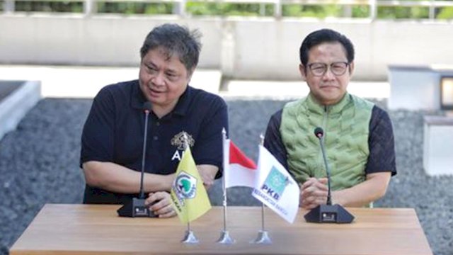 etua Umum Golkar, Airlangga Hartarto dan Ketua Umum PKB, Muhaimin Iskandar. (INT)