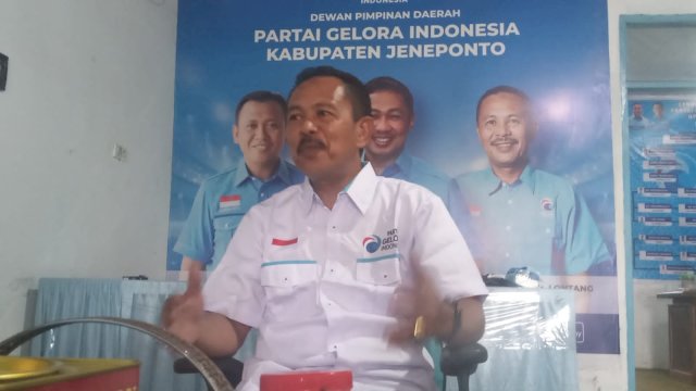 Ketua DPD Partai Gelora Kabupaten Jeneponto, Sulawesi Selatan, Isnaad Ibrahim (Portal Media/Akbar Razak).