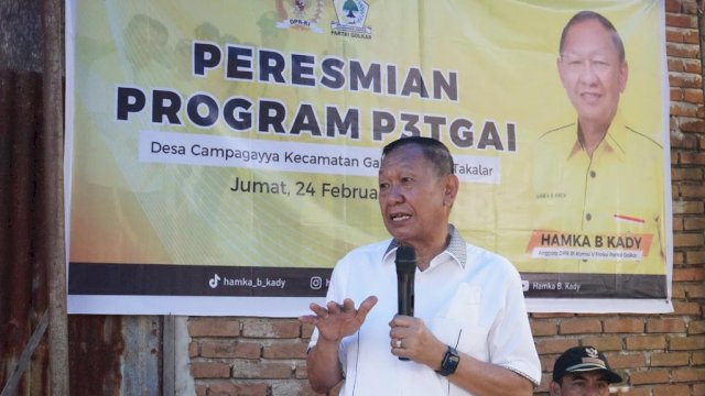 Hamka B Kady meresmikan P3TGAI di Desa Campagayya, Galesong, Takalar, Jumat, 24 Februari 2023.