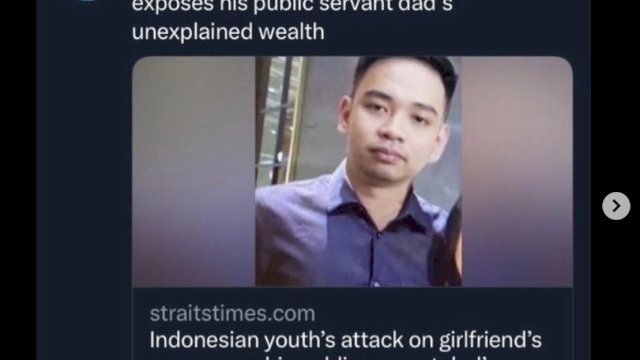 Pemberitaan kasus Mario Dandy di media asing yang salah memasang foto. Foto: ist