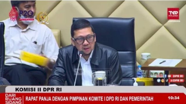 Ketua Komisi II Ahmad Doli Kurnia di Gedung DPR RI, Senayan, Jakarta, Kamis (23/6/2022). Foto: YouTube.Komisi II DPR RI Channel