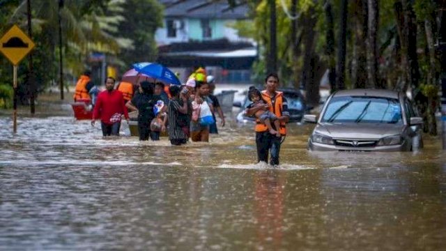 Banjir di Johor Bahru, Malaysia. (Foto:Ist)