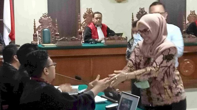 Ketua DPRD Sulsel Andi Ina Kartika Sari, saat  menghadiri sidang lanjutan kasus dugaan suap auditor BPK Sulsel/Int