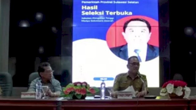Pengumuman seleksi hasil Sekprov Sulsel beberapa waktu yang lalu. Foto: ist 