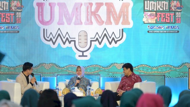 Ketua TP PKK Kota Makassar Indira Yusuf Ismail saat menghadiri Festival UMKM Lorong Wisata 2023 di Mall Phinisi Point/Ist
