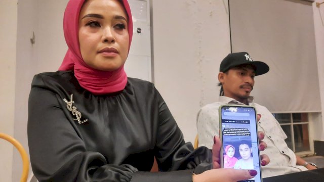 Terlapor AE yang melakukan klarifikasi terkait perkara dugaan penipuan berkedok arisan online. Foto: ist