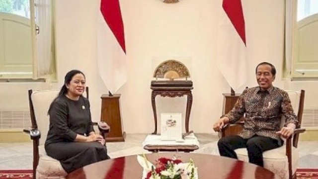 Ketua DPR RI Puan Maharani melakukan pertemuan dengan Presiden Joko Widodo atau Jokowi di Istana Merdeka, Jakarta, Jumat (24/3/2023). (foto dok. Puan)