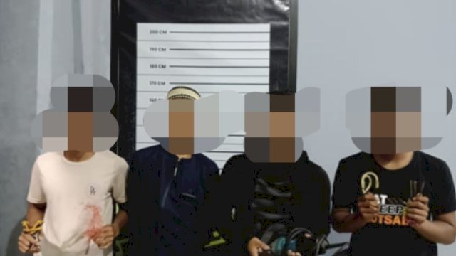 Polisi kembali menangkap 4 orang kawanan geng motor 'Parameks' di Kabupaten Jeneponto, Sulawesi Selatan. (IST).