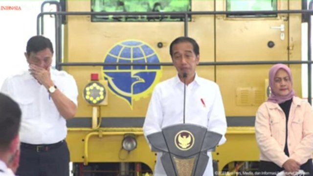 Tangkapan layar saat Presiden Joko Widodo Meresmikan Pengoprasian KA Makassar-Parepare. Foto: dok
