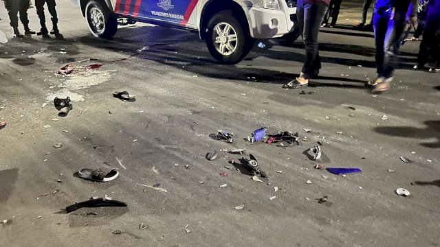 Dua pengendara motor di Makassar bertabrakan karena berusaha menghindari razia polisi, Rabu malam(5/4/2023) /Ist