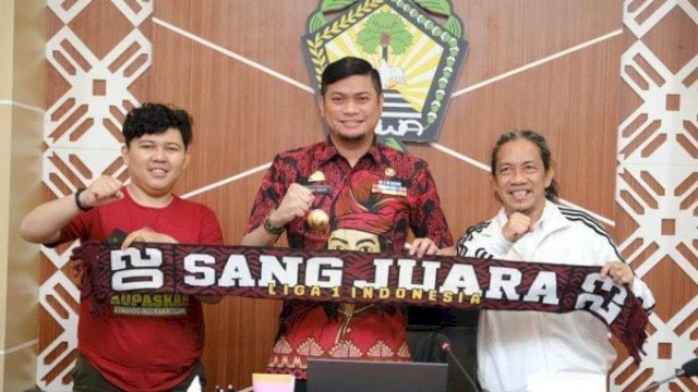 Aliansi suporter PSM Makassar saat audiensi dengan Bupati Gowa, Adnan Purichta Ichsan. (Ist)