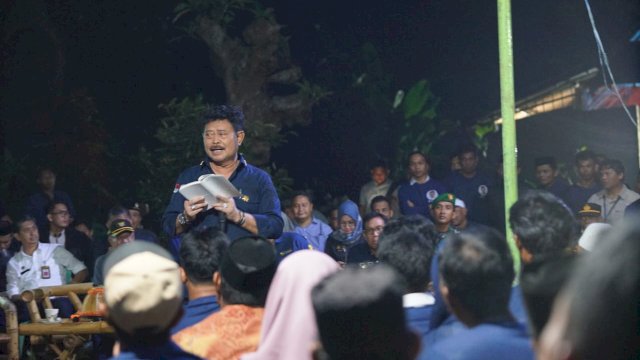 Menteri Pertanian (Mentan) Syahrul Yasin saat mengajak para petani untuk bergotong royong membangun sektor pertanian unggul dan modern. Foto: ist