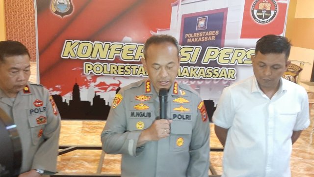 Kapolrestabes Makassar Kombes Pol Mokhamad Ngajib saat ekspose kasus/Ist