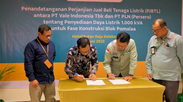 Dukung Ketersediaan Daya Listrik di Blok Pomalaa, PT Vale Perkuat Kerjasama dengan PLN