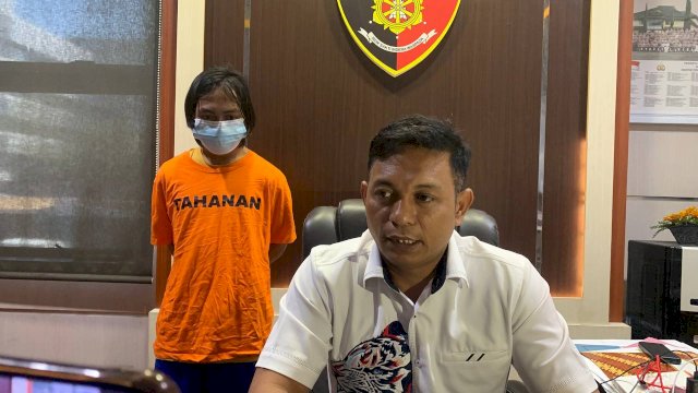Kasat Reskrim Polrestabes Makassar AKBP Ridwan JM Hutagaol saat ekspose kasus tindak asusila yang dilakukan mahasiswa Unhas (Portal Media/Aldy)