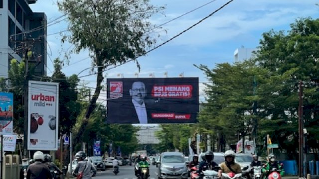 Baligho Caleg PSI, Muhammad Surya di Jl Monginsidi, Kota Makassar.
