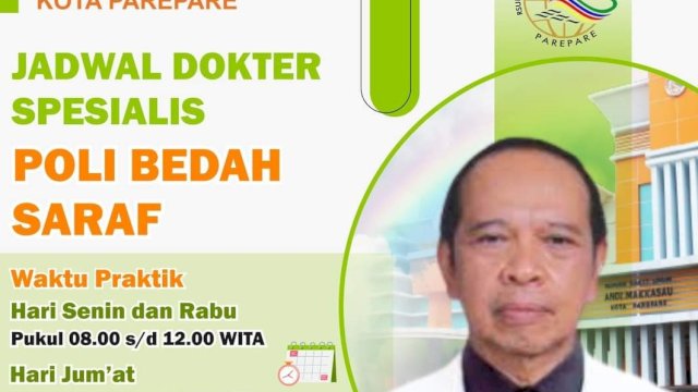 Catat! Jadwal Poli Bedah Saraf RSUD Andi Makkasau Kota Parepare