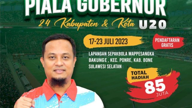 Dispora Sulsel Gelar Kejuaraan Sepak Bola Piala Gubernur U20, Total Hadiah Rp85 Juta