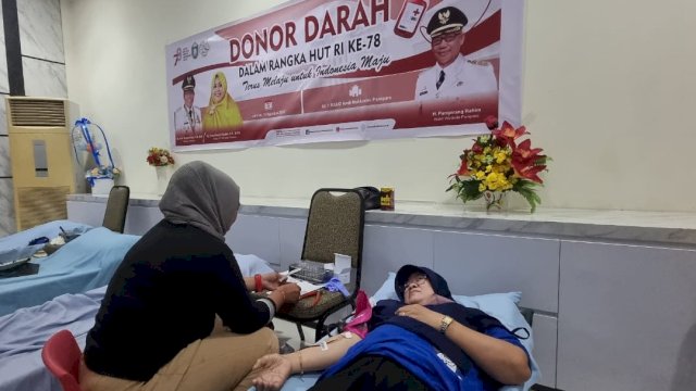 Meriahkan HUT RI ke-78, RS Andi Makkasau dan PMI Gelar Donor Darah