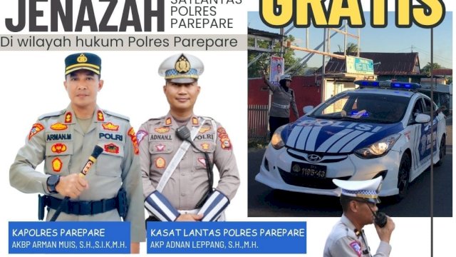 Satlantas Polres Parepare Siapkan Program Pengawalan Jenazah Gratis Bagi Warga