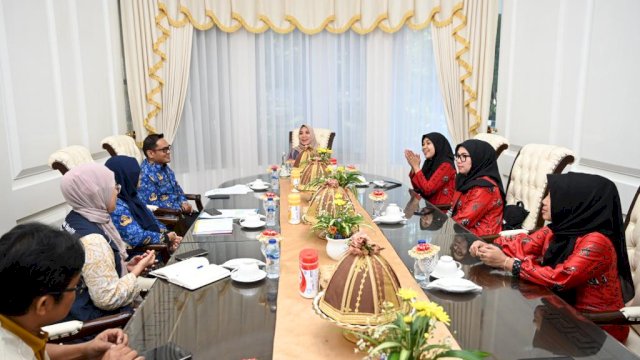 Dinas Kesehatan Sulsel bersama Unicef dan WHO menemui kepada Pj Ketua TP PKK Sulsel, Sofha Marwah Bahtiar, di Rumah Jabatan Gubernur, Selasa, 17 Oktober 2023.