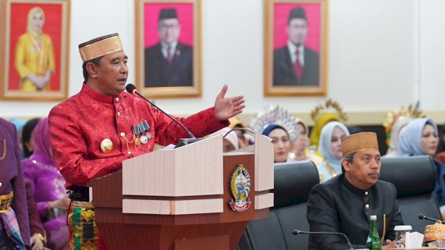 Rapat Paripurna HUT Ke-354 Tahun Sulsel dengan tema "Era Baru Sulawesi Selatan Menuju Indonesia Maju" berlangsung di Kantor DPRD Provinsi Sulsel, 19 Oktober 2023.