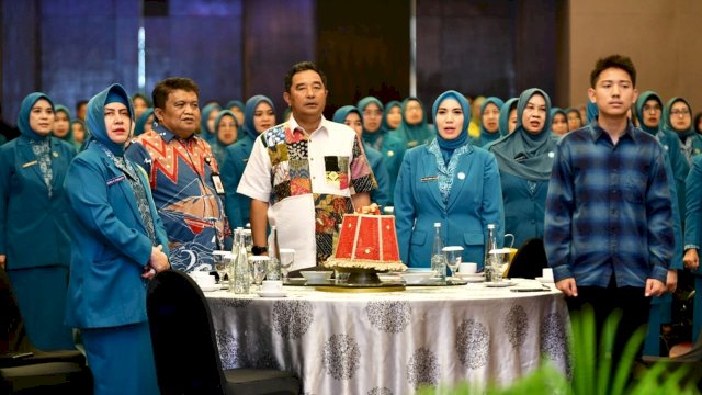Rapat Koordinasi Daerah (Rakorda) PKK Sulsel, yang dilaksanakan di Hotel Claro Makassar, Minggu, 22 Oktober 2023.