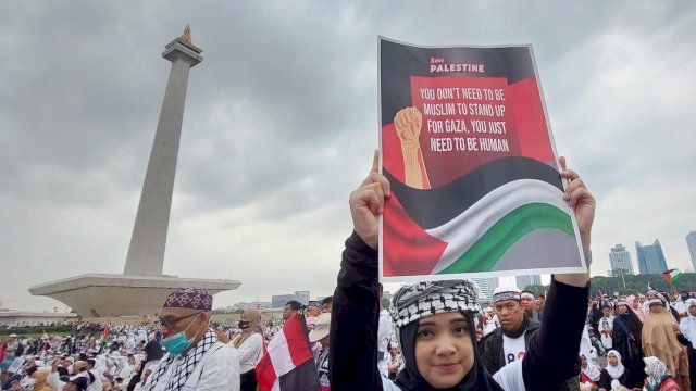 Aksi Bela Palestina di Kawasan Monas, Minggu, 5 November 2023.