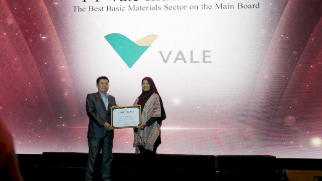 PT Vale Raih CSA Awards 2023  Kategori The Best Materials Sector on the Main Board 