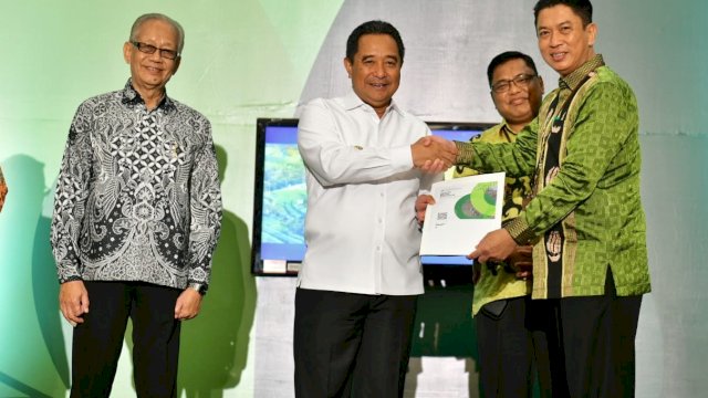 Rapat Koordinasi Daerah dan Launching Hasil Sensus Pertanian 2023 (ST2023) yang digelar Badan Pusat Statistik (BPS) Provinsi Sulawesi Selatan, di Hotel Dalton, Makassar.