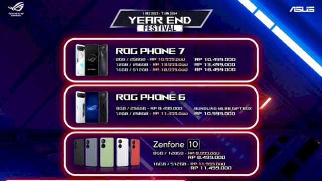 Spesial Akhir Tahun, Setiap Pembelian ASUS Dapat Potongan Harga: Cek Selengkapnya di Sini!