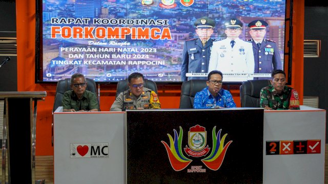 Rapat Koordinasi (Rakor) bersama Forum Pimpinan Kecamatan (Forkopimca) Rappocini/Ist