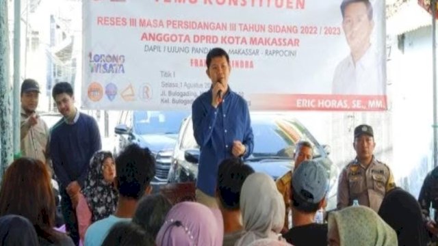 Anggota DPRD Makassar Eric Horas Tampung Aspirasi Warga Soal Infrastruktur