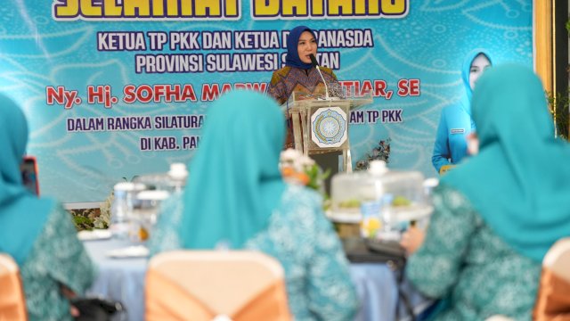 Penjabat Ketua Tim Penggerak PKK Sulsel, Sofha Marwah Bahtiar, bersilaturahmi dengan pengurus PKK Pangkep.