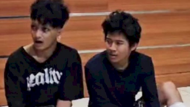 Tampang kedua pelaku saat diamankan di Polrestabes Makassar. Ist