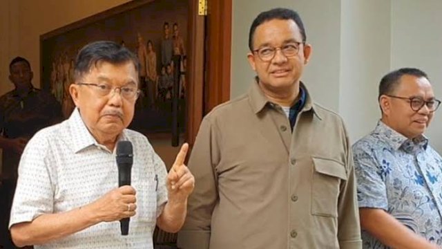 MENDAMPINGI. Mantan Wakil Presiden RI Jusuf Kalla akan mendampingi Anies Rasyid Baswedan saat berkampanye di Kabupaten Bone dan Barru, Rabu (17/01/2024) besok.