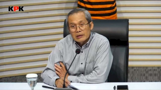 Wakil ketua KPK Alexander Marwata saat memimpin konpers penahanan kasus Korupsi di Kemnaker.